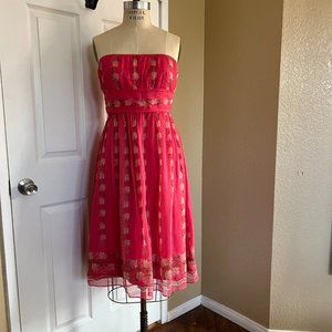 Vintage J.Crew Strapless Chiffon Dress  Size 8